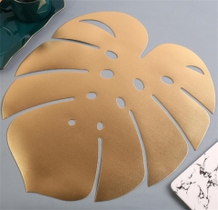 Eco-Friendly Golden Plastic Leaf Place Mat