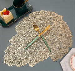 Leaf Shaped Dinner Plastic Place mats For Restaurant