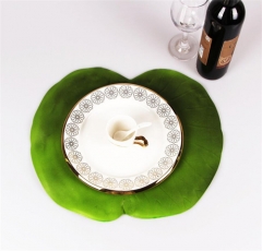 Lotus Leaf Shaped Table Place Mat With Green Colored