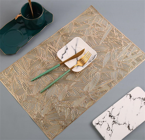 Popular Rectangle Table Place Mat With Gold Silver Colored