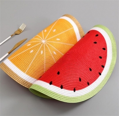 Watermelon Lemon Fruit Designed Table Place Mat For Holiday