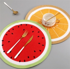 Watermelon Lemon Fruit Designed Table Place Mat For Holiday