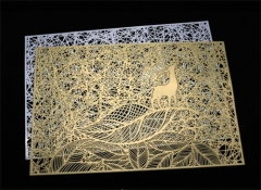 Customized Rectangle Shaped Gold Silver Colored Table Mat