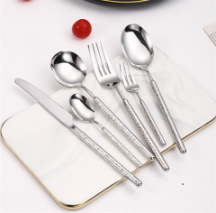 Luxury Stainless Steel Wedding Banquet Plated Cutlery Silverware Flatware Spoon And Fork Set