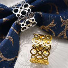Anillo de servilleta dorado, metal tallado en forma de vórtice, hebilla de servilleta, decoración de vajilla