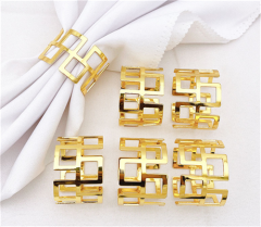 Wedding Table Decoration Leaf Napkin Rings Rhinestones