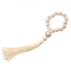 Anillos de servilletas con cuentas de perlas y estilo de flecos para fiestas de bodas