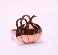 Anillo para servilletas de calabaza de bronce personalizado, accesorios para mesa de Halloween