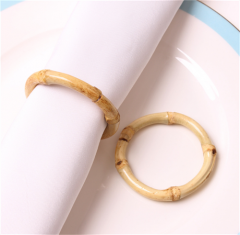 Anillos de servilleta de bambú hechos a mano, para decoración de mesa en bodas y festivales