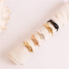 Anillos para servilletas de nudo dorado metálico de moda en color, para decoración de mesa de boda