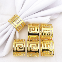 Anillos para servilletas metálicos para bodas, fiestas, banquetes de vacaciones y cenas navideñas