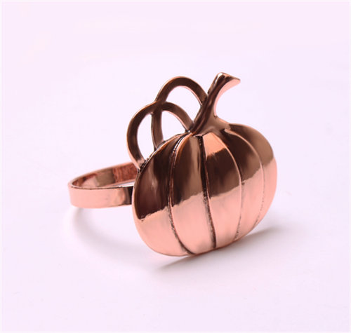 Anillo para servilletas de calabaza de bronce personalizado, accesorios para mesa de Halloween