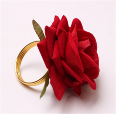 Anillos de servilleta de rosa más nuevos, anillos de servilleta de oro para bodas, soportes de anillos de servilleta hechos a mano