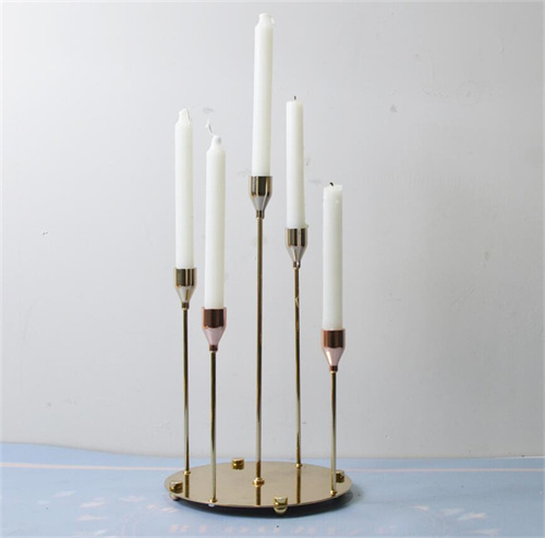 Tall Golden Silver Flower Stand Metal Candle Holder Centerpieces