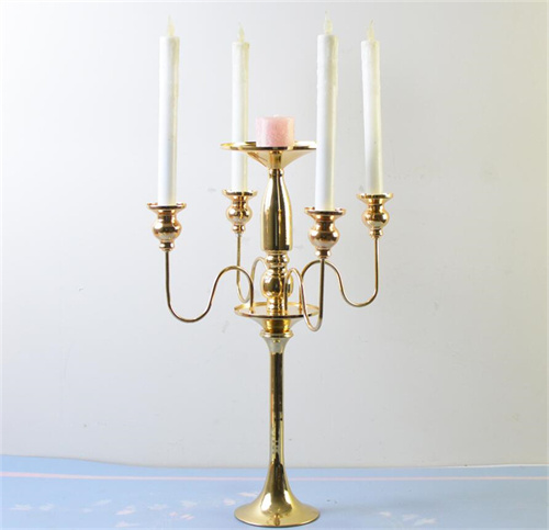 Tall Golden Silver Flower Stand Metal Candle Holder Centerpieces