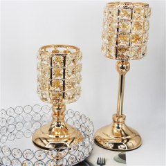 Tall Golden Silver Flower Stand Metal Candle Holder Centerpieces
