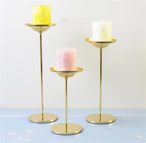 Tall Golden Silver Flower Stand Metal Candle Holder Centerpieces