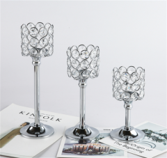 Tall Golden Silver Flower Stand Metal Candle Holder Centerpieces