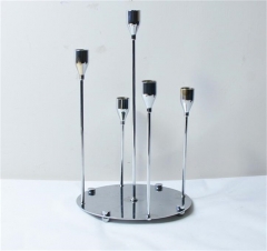 Tall Golden Silver Flower Stand Metal Candle Holder Centerpieces