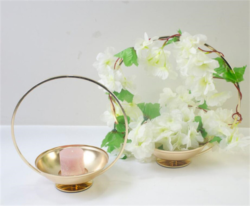 Tall Golden Silver Flower Stand Metal Candle Holder Centerpieces