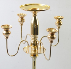 Tall Golden Silver Flower Stand Metal Candle Holder Centerpieces
