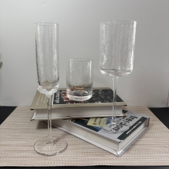 Unique Glitter Clear Custom Beach Wine Glass Crystal