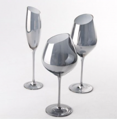 Unique Glitter Clear Custom Beach Wine Glass Crystal