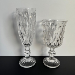 Unique Glitter Clear Custom Beach Wine Glass Crystal