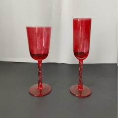 Unique Glitter Clear Custom Beach Wine Glass Crystal