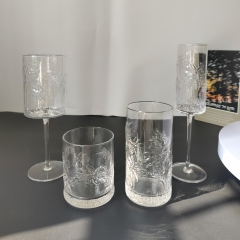 Unique Glitter Clear Custom Beach Wine Glass Crystal