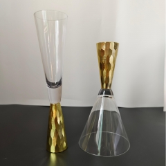 Unique Glitter Clear Custom Beach Wine Glass Crystal