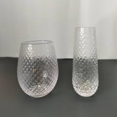 Unique Glitter Clear Custom Beach Wine Glass Crystal