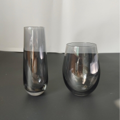 Unique Glitter Clear Custom Beach Wine Glass Crystal