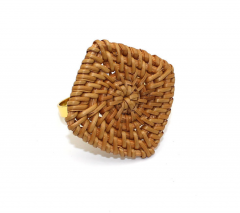 Anillos porta-servilletas de rattán artesanales, vintage, para arreglo de mesa de boda