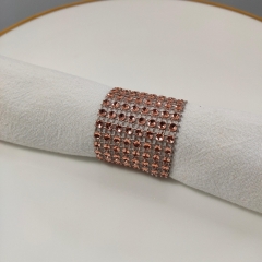 Wedding Table Decoration Leaf Napkin Rings Rhinestones