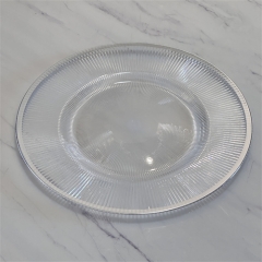 13 Zoll goldener runder transparenter Plastik-Charger-Teller mit goldener Kante für Hochzeitsfeiern und Dinner-Charger-Teller-Dekoration