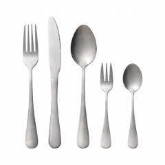 Retro Scrub 304 Stainless Steel Flatware Kitchen Cutlery Set Steak Knife Fork Spoon Set Dessert Fork Vintage Restaurant Cutlery