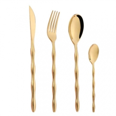 SS304 Stainless Steel Cutlery Set Thickened Nordic Design Modern Style Polished Flatware Cutlery Hotels Parties