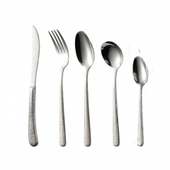 304 Stainless Steel Elegant Series Embossed Crack High-value Knife Fork Spoon Ice Spoon Fork Western Tableware Set