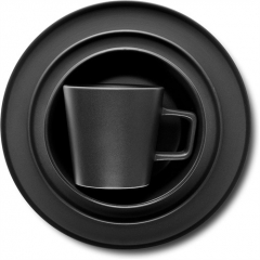 Maßgefertigte skandinavische Weiß-Rosa-Schwarz-Schalen-Teller-Geschirr-Keramikgeschirrsets im Grosshandel, Porzellan-Dinnersets für Restaurants