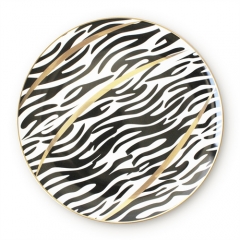 Luxus-Teller und Schalen im Zebra-Göttin-Stil, günstige Keramikgeschirr, unterstützt individuelle Anpassung