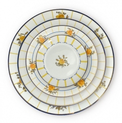 Grosshandel beliebte gelbe bedruckte Keramik-Blumensteller, für Hochzeiten und Veranstaltungen