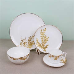 Set de plats de céramique à succès, set de vaisselle de luxe, plats à dîner occidentaux pour location de mariages