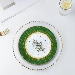 Grosshandel Keramikgeschirr und Teller, luxuriöses Knochenporzellan-Esssets für Hochzeiten und Restaurants