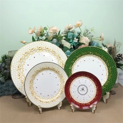 Grosshandel Keramikgeschirr und Teller, luxuriöses Knochenporzellan-Esssets für Hochzeiten und Restaurants