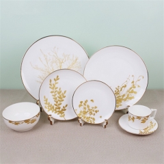 Set de plats de céramique à succès, set de vaisselle de luxe, plats à dîner occidentaux pour location de mariages