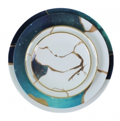 Runde Porzellan-Cateringteller, Keramik-Esssteller-Sets, Geschirr für Restaurants, Hochzeiten und Hotels, Porzellan-Esssets