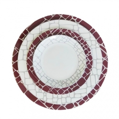 Europäischer Stil, günstiges Vintage-weißes Geschirrsets mit Sonnenblumenrand, keramische Steak- und Dessertteller für Hochzeiten, geeignet für Hotels und Hausgebrauch