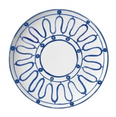 Luxus-Dinnerset, feines Knochenporzellantellerset, Geschirr mit blauer Kunstdekoration, Hochzeitstischware für Veranstaltungen, Catering und Vermietung