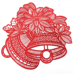 Tapis de table en PVC à flocons de neige de Noël, style classique, anti-brûlure, tapis occidental avec isolation thermique, pour hôtels, aspect lavé